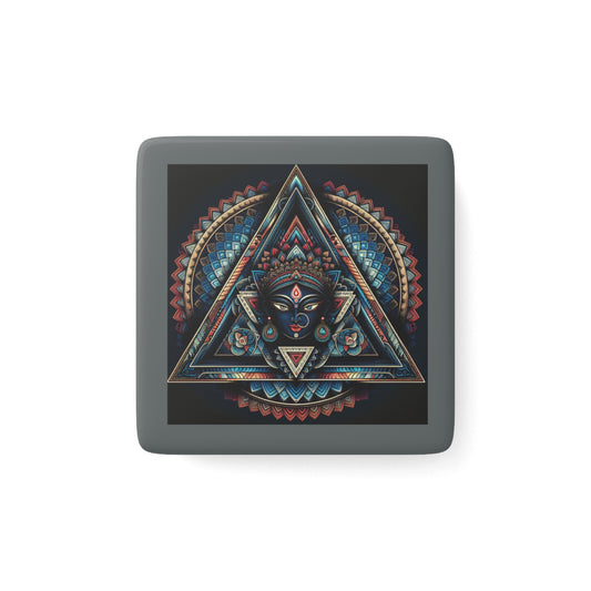 Bohemian Themed Porcelain Magnet, Decorative Fridge Magnet, Housewarming Gift, Mandala Magnet, Spiritual Home Decor