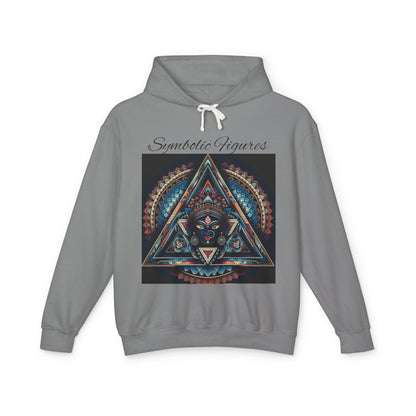 Vibrant Artistic Hoodie, Symbolic Figures Design, Lightweight Sweatshirt for Casual Wear, Unique Gift for Art Lovers, Cozy Unisex Clothing