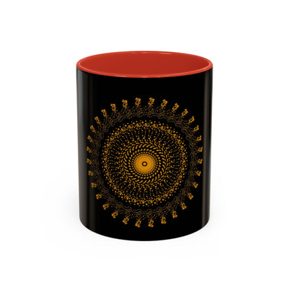 Mandala Pattern Accent Coffee Mug - 11oz & 15oz - Perfect Gift for Coffee Lovers