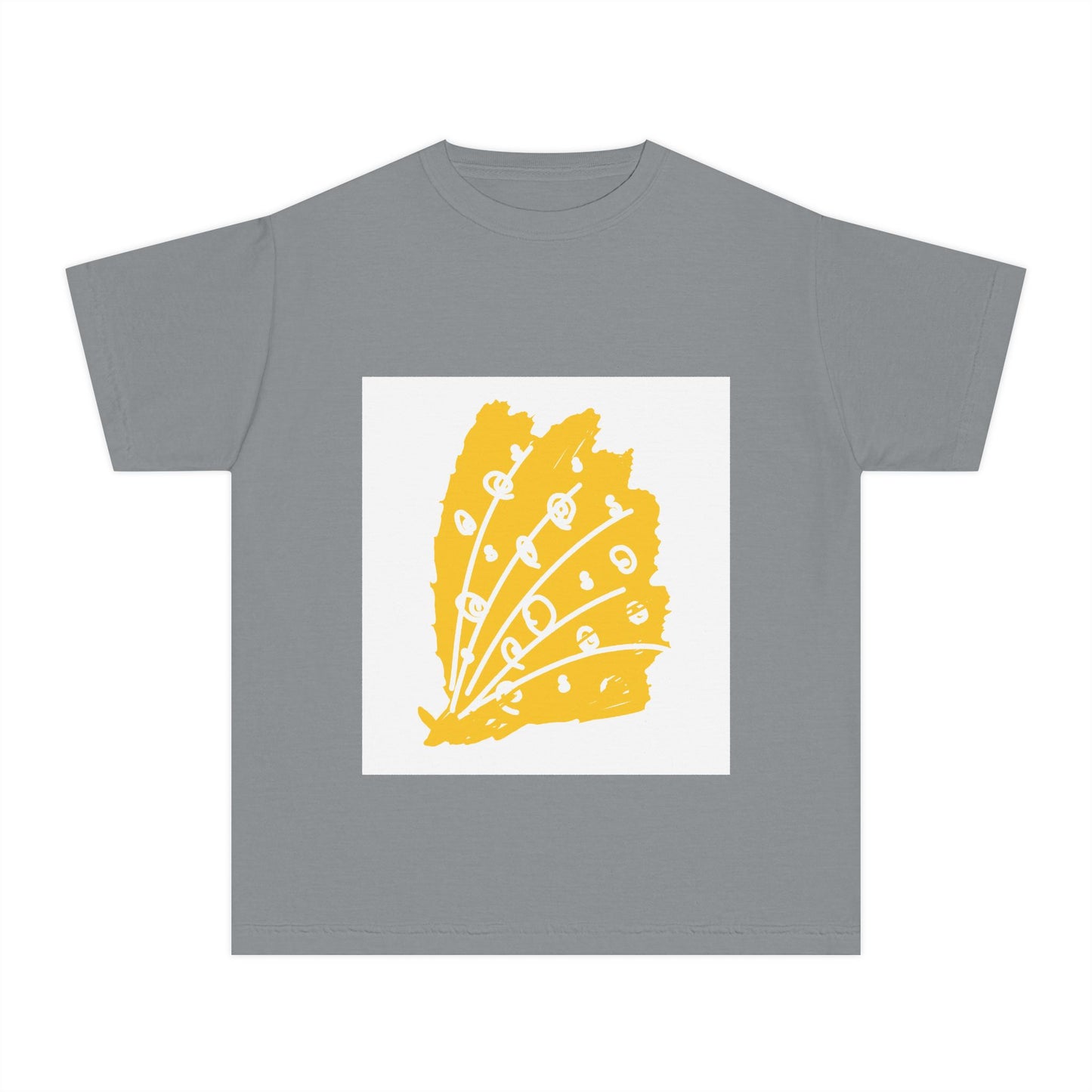 Sunny Leaf Youth Tee, Casual Summer T-Shirt, Nature Inspired Youth Shirt, Gifts for Kids, Eco-Friendly Apparel