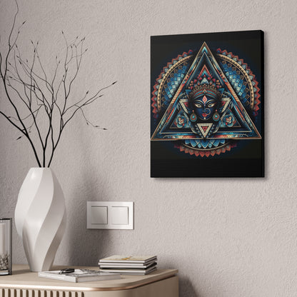 Kali Mandala Triangle Canvas Art — Stretched 1.5" Spiritual Wall Decor