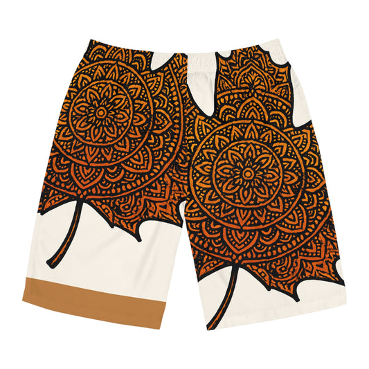 Men's Board Shorts with Fall Mandala Design
