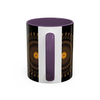 Mandala Pattern Accent Coffee Mug - 11oz & 15oz - Perfect Gift for Coffee Lovers