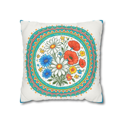 Floral Square Pillowcase | Cozy Home Decor, Gift for Garden Lovers, Spring Decor, Throw Pillow, Housewarming Gift