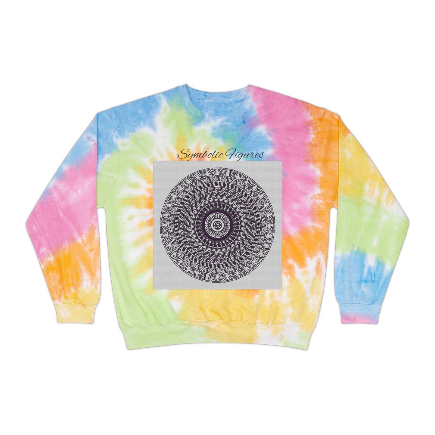 Trendy Tie-Dye Sweatshirt with Geometric Design, Cozy Unisex Outerwear, Perfect for Casual Wear, Gift for Friends, Stylish Layering