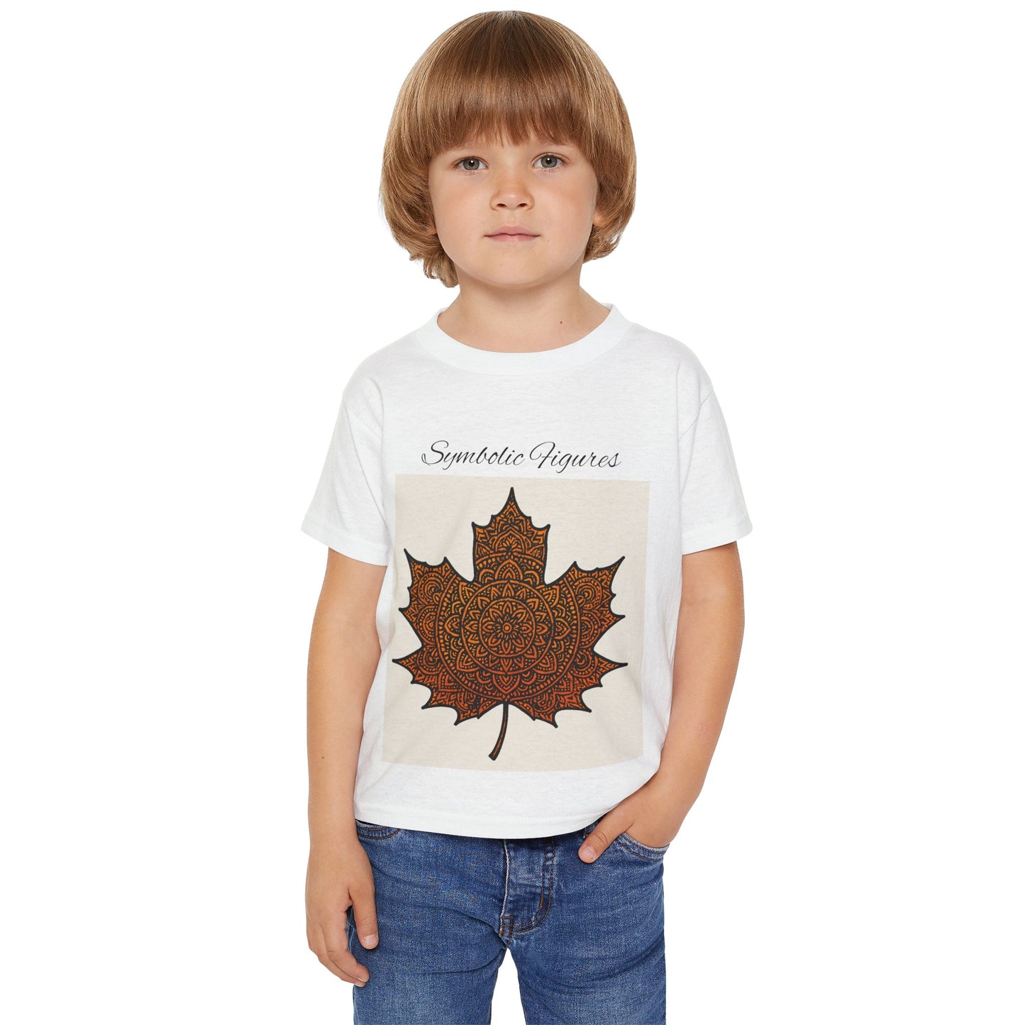 Artistic Maple Leaf Toddler T-shirt, Unique Kids Tee, Nature-Inspired Shirt, Fall Dress-Up, Eco-Friendly Baby Clothes