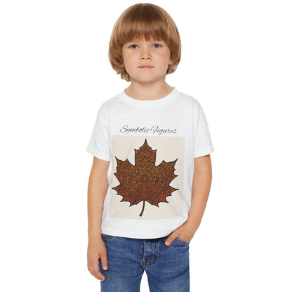 Artistic Maple Leaf Toddler T-shirt, Unique Kids Tee, Nature-Inspired Shirt, Fall Dress-Up, Eco-Friendly Baby Clothes