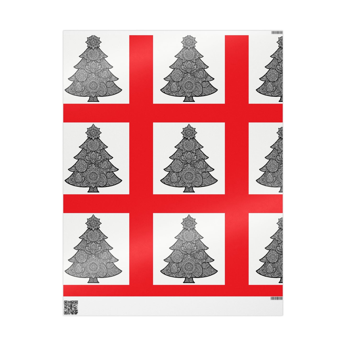 Christmas Tree Wrapping Paper - Red Square Holiday Gift Wrap