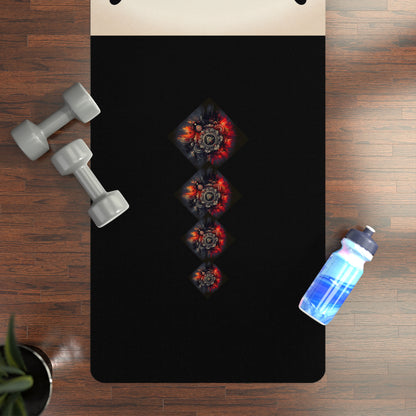 Vibrant Rubber Yoga Mat with Mandala Design, Perfect for Home Workouts, Fitness Gifts, Mindfulness, Yoga Studios, Meditation