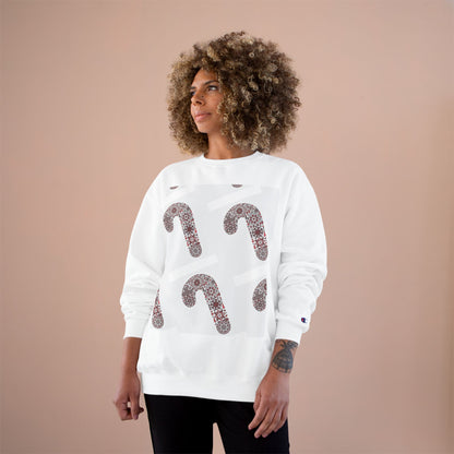 Candy Cane Champion Sweatshirt | Cozy Holiday Apparel, Christmas Sweater, Gift for Her, Winter Fashion, Festive Outfit