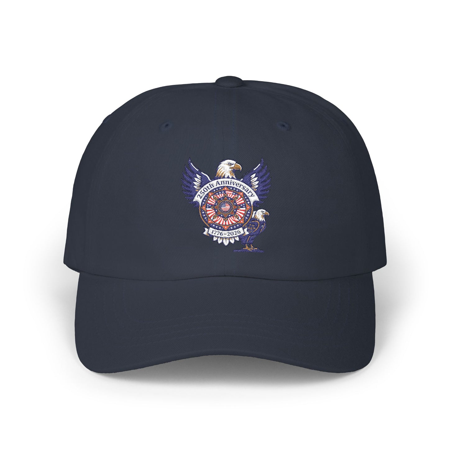 Dad Cap with Retro Eagle Crest Embroidered Patch