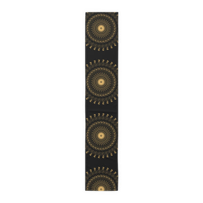 Elegant Gold Mandala Table Runner for Dining & Events