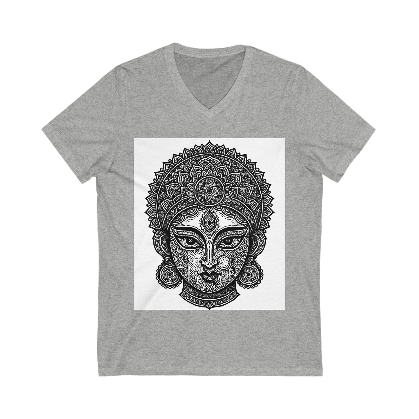 Buddha V-Neck Tee, Spiritual Shirt, Yoga Apparel, Meditation Top, Mindfulness T-Shirt, Boho Style Clothing
