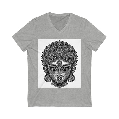 Buddha V-Neck Tee, Spiritual Shirt, Yoga Apparel, Meditation Top, Mindfulness T-Shirt, Boho Style Clothing