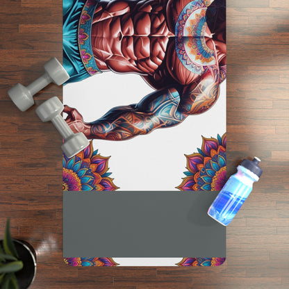 Vibrant Rubber Yoga Mat with Mandala Design, Perfect for Home Workouts, Fitness Gifts, Mindfulness, Yoga Studios, Meditation
