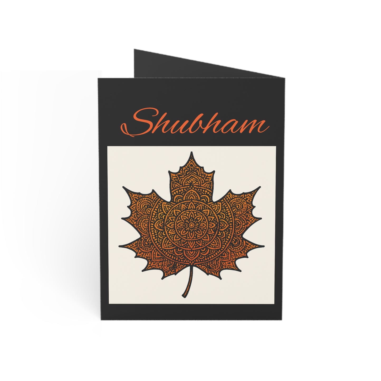 Autumn Mandala Maple Greeting Card — "Fall is proof that change is beautiful"