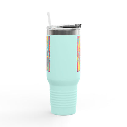 Colorful Insulated Travel Mug | 40oz, Travel Cup for Coffee, Vibrant Drinkware, Fitness Mug, Gifts for Him, Art Travel Mug