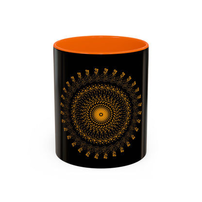 Mandala Pattern Accent Coffee Mug - 11oz & 15oz - Perfect Gift for Coffee Lovers