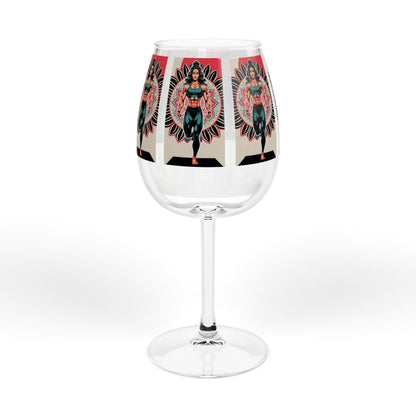 Wine Glass, 12oz - Vibrant Feminine Empowerment Design; Perfect for Gifts, Celebrations, or Relaxing Evenings