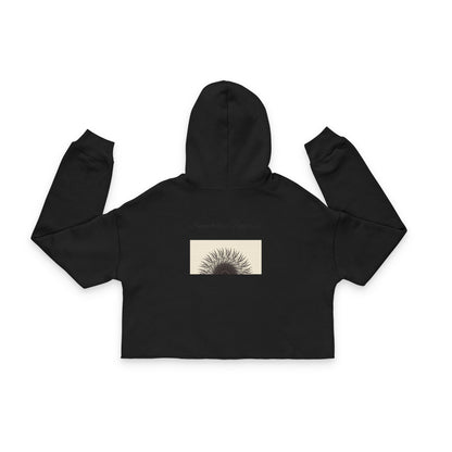 Chic Sunburst Cropped Hoodie | Trendy Women's Sweatshirt for Casual Outings, Fitness, Gifts, Summer Style, Unique Artwear