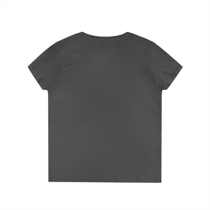 Majestic Lion Ladies' V-Neck T-Shirt, Animal Print Tee, Nature Lover Gift, Casual Wear, Birthday Present, Wildlife Enthusiast Shirt