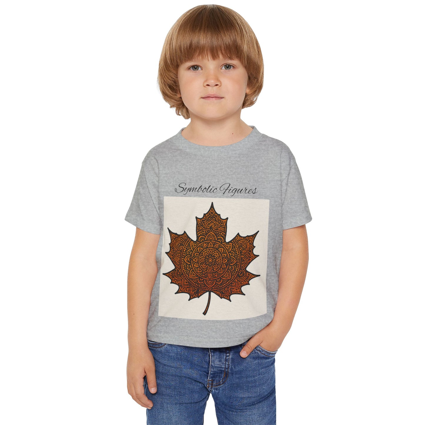 Artistic Maple Leaf Toddler T-shirt, Unique Kids Tee, Nature-Inspired Shirt, Fall Dress-Up, Eco-Friendly Baby Clothes