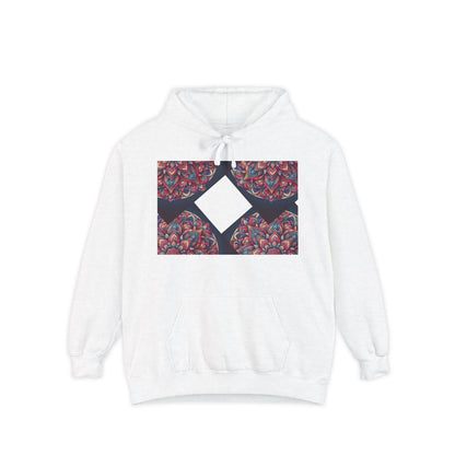 Garment-Dyed Mandala Hoodie - Cozy Floral Art Sweatshirt