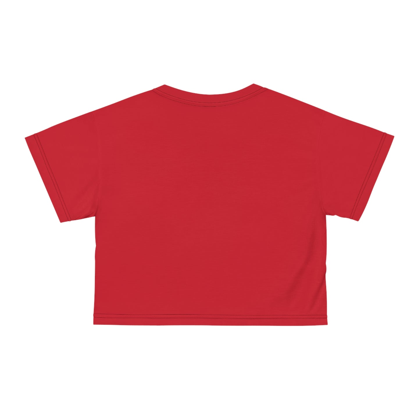 Christmas Tree Crop Tee — Red Holiday Graphic Top