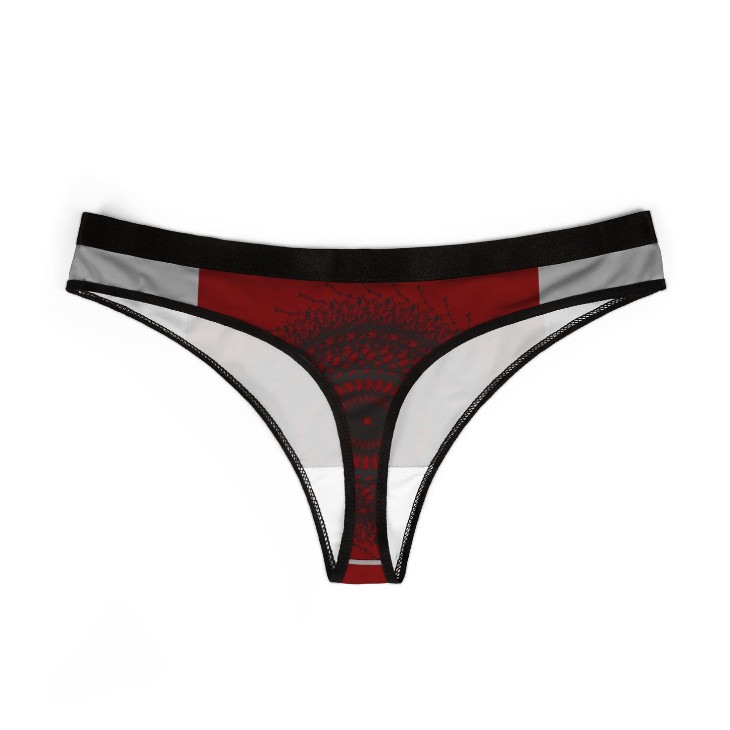 Stylish Women's Thongs with Abstract Red Design