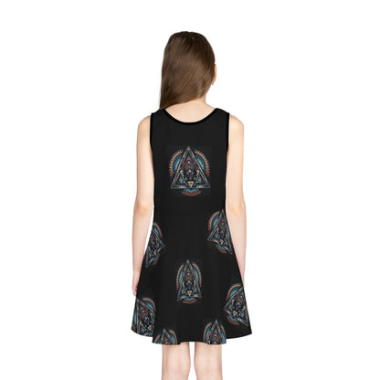 Bohemian Girls' Sleeveless Sundress, Summer Dress, Festival Wear, Vacation Outfit, Casual Sunshine Dress, Gifts for Daughters