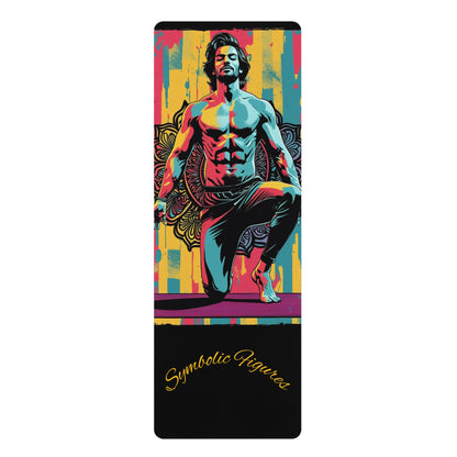 Vibrant Rubber Yoga Mat with Mandala Design, Perfect for Home Workouts, Fitness Gifts, Mindfulness, Yoga Studios, Meditation