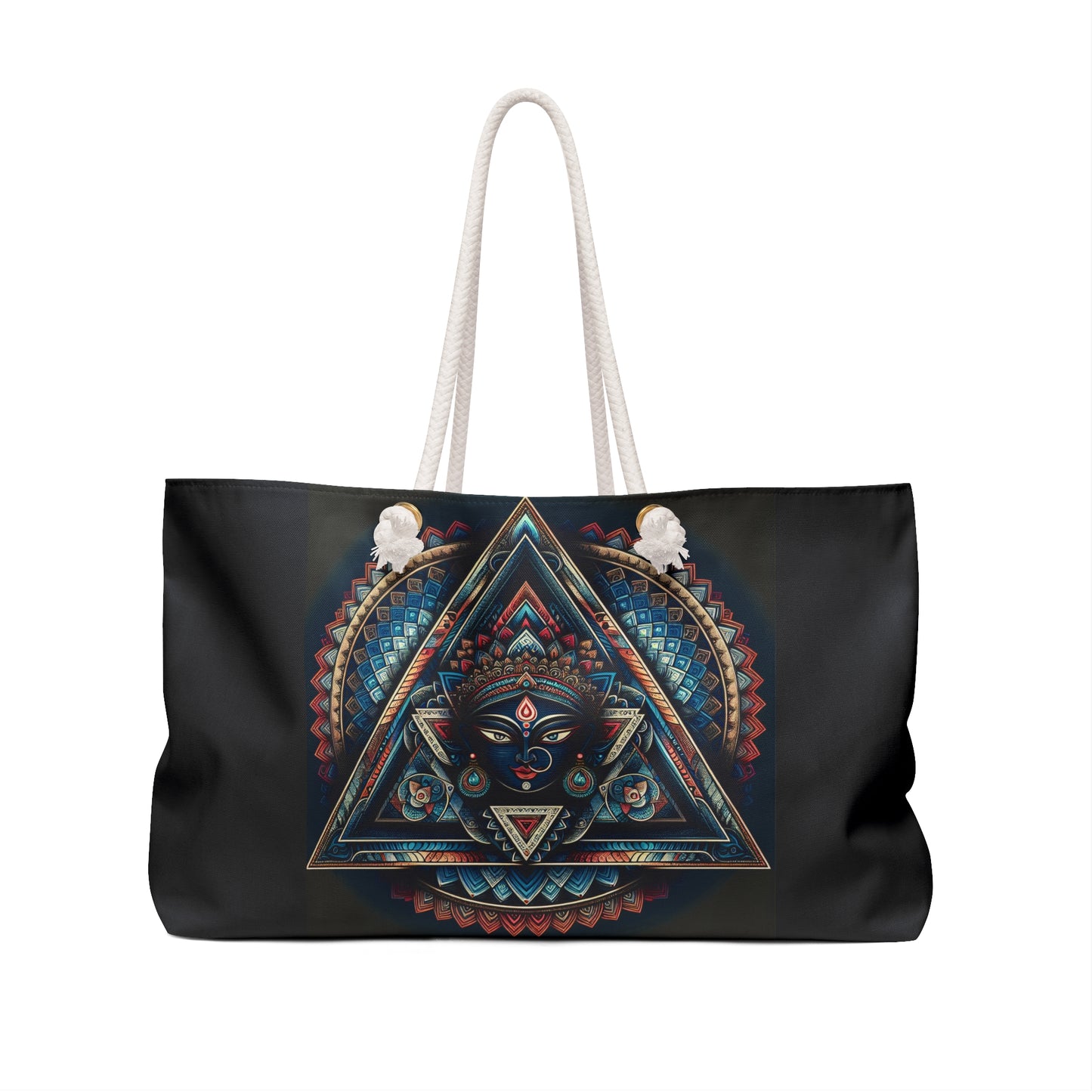 Boho Weekender Bag with Mandala Design, Yoga Travel Tote, Gym Bag, Overnight Essentials, Festival Accessory, Spiritual Gift