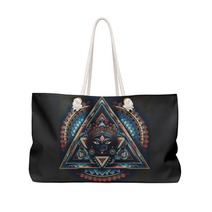 Boho Weekender Bag with Mandala Design, Yoga Travel Tote, Gym Bag, Overnight Essentials, Festival Accessory, Spiritual Gift