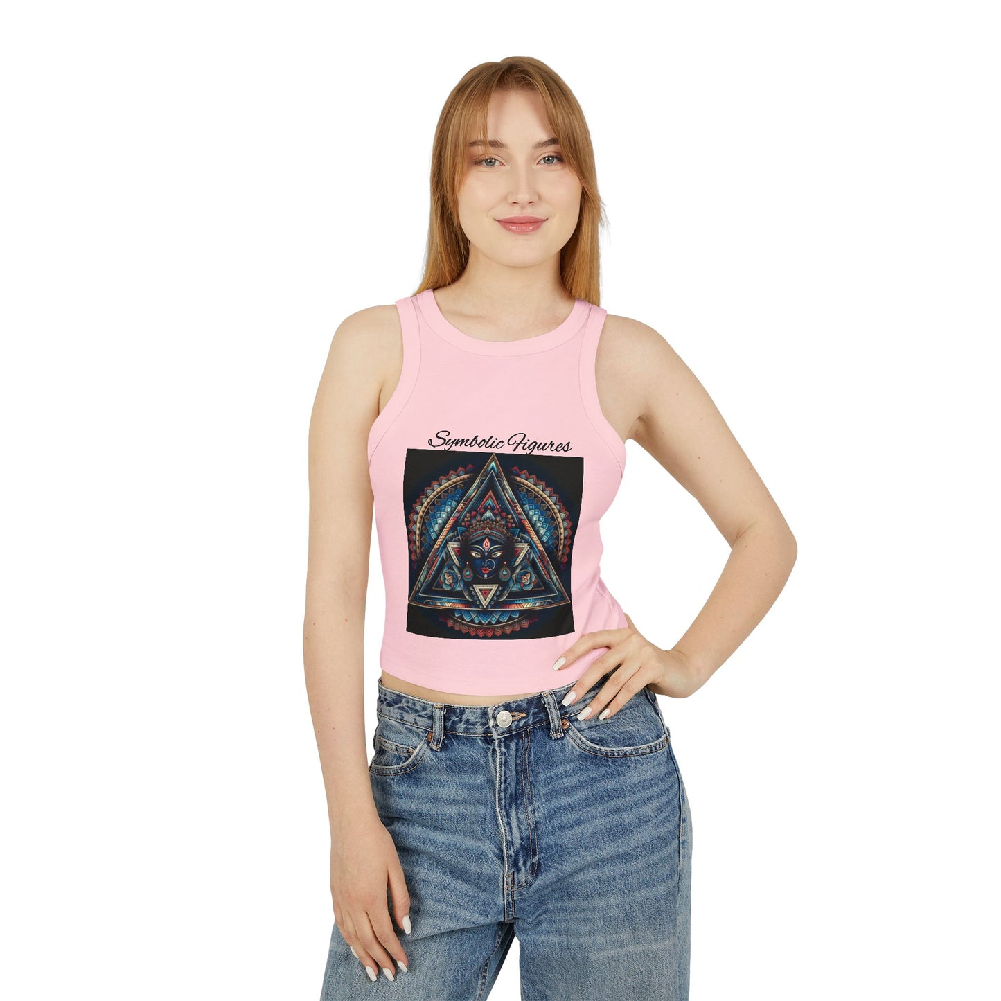 Bohemian Spirit Racer Tank Top | Yoga, Festival Wear, Summer Vibes, Comfortable Top, Graphic Tee