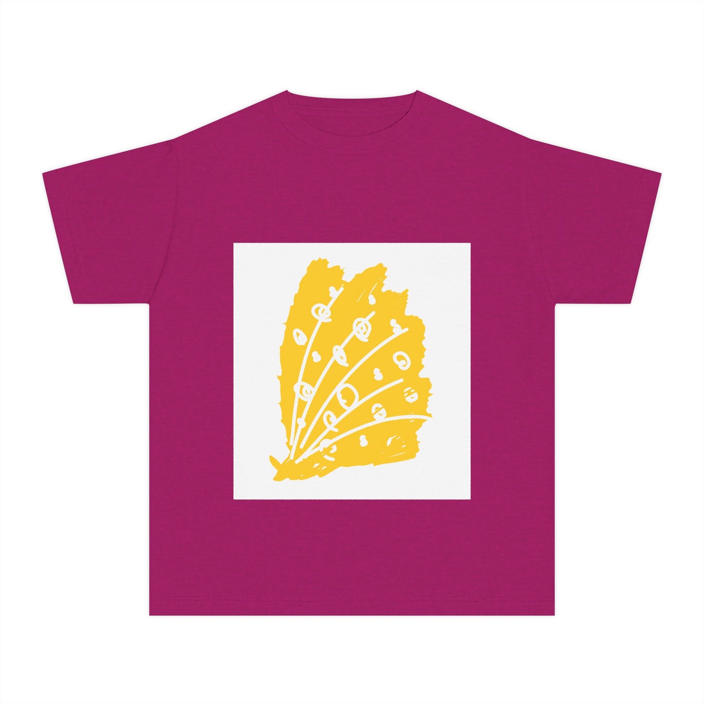 Sunny Leaf Youth Tee, Casual Summer T-Shirt, Nature Inspired Youth Shirt, Gifts for Kids, Eco-Friendly Apparel