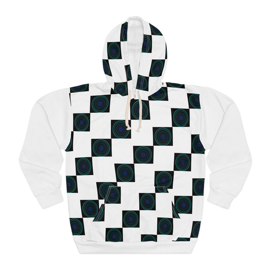 Geometric Pattern Pullover Hoodie, Unisex Abstract Sweatshirt, Chic Casual Wear, Cozy Layer, Gift for Her, Him, Fashion Statement