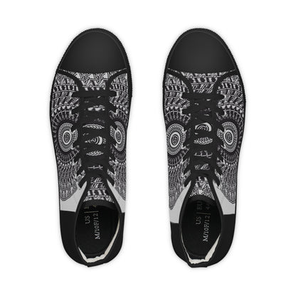 Stylish High Top Sneakers with Intricate Spiral Design
