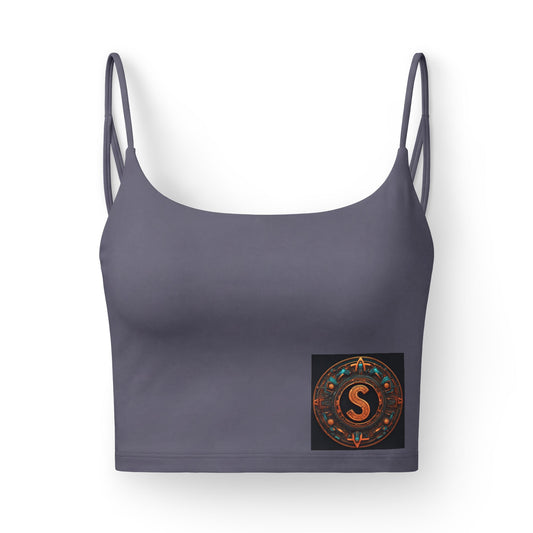 Women's Luxe Bra — Bohemian Copper Medallion Graphic Crop Top