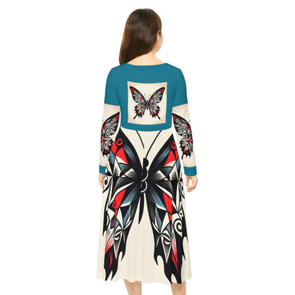 Women's Long Sleeve Dance Dress with Eye-Catching Butterfly Design - Ideal for Recitals, Spring Festivities, or Casual Wear, Dance [...]