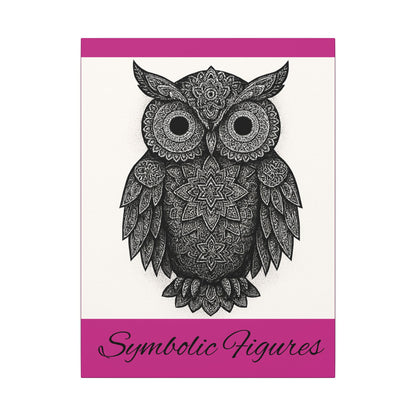 Owl Wall Art Canvas — 'Symbolic Figures' Matte Stretched Print