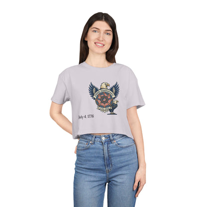 Patriotic Eagle Crop Tee – July 4, 1776 Independence Day Graphic