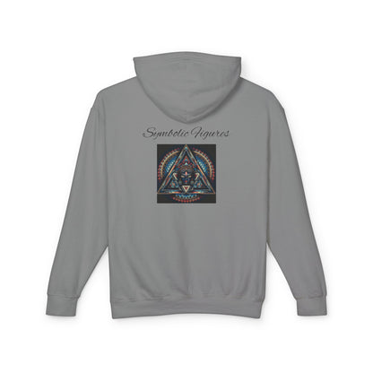 Vibrant Artistic Hoodie, Symbolic Figures Design, Lightweight Sweatshirt for Casual Wear, Unique Gift for Art Lovers, Cozy Unisex Clothing