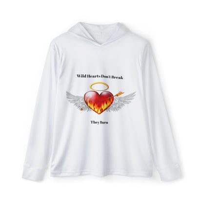 Wild Hearts Don't Break Hoodie - Men's Sports Warmup with Inspirational Design