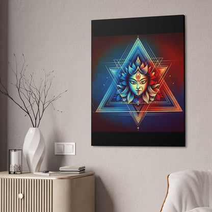 Durga Mandala Zen Triangle Canvas Print