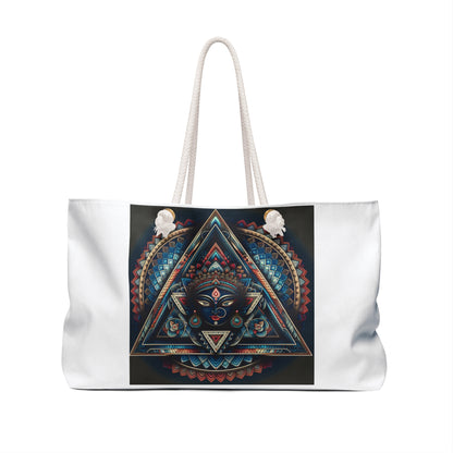 Spiritual Geometric Weekender Bag, Yoga Bag, Travel Tote, Boho Bag, Weekend Getaway Essential, Festival Accessory, Mindfulness Gift