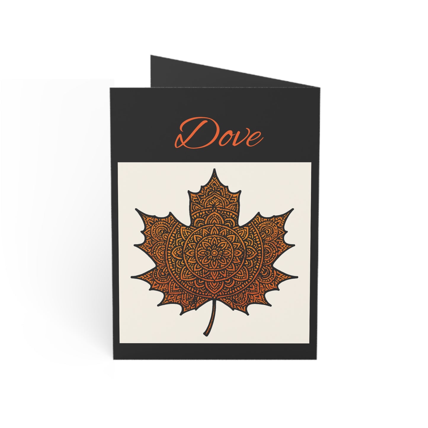 Autumn Mandala Maple Greeting Card — "Fall is proof that change is beautiful"