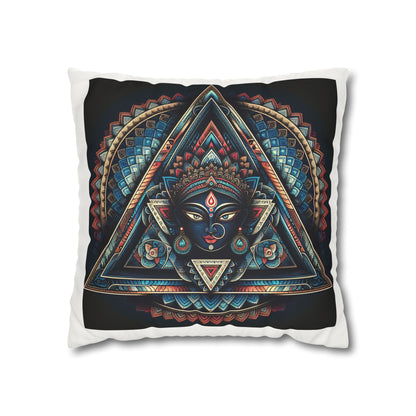 Bohemian Decorative Pillow, Square Faux Suede Cushion, Spiritual Home Décor, Mandala Art Accent Pillow, Unique Gift Idea