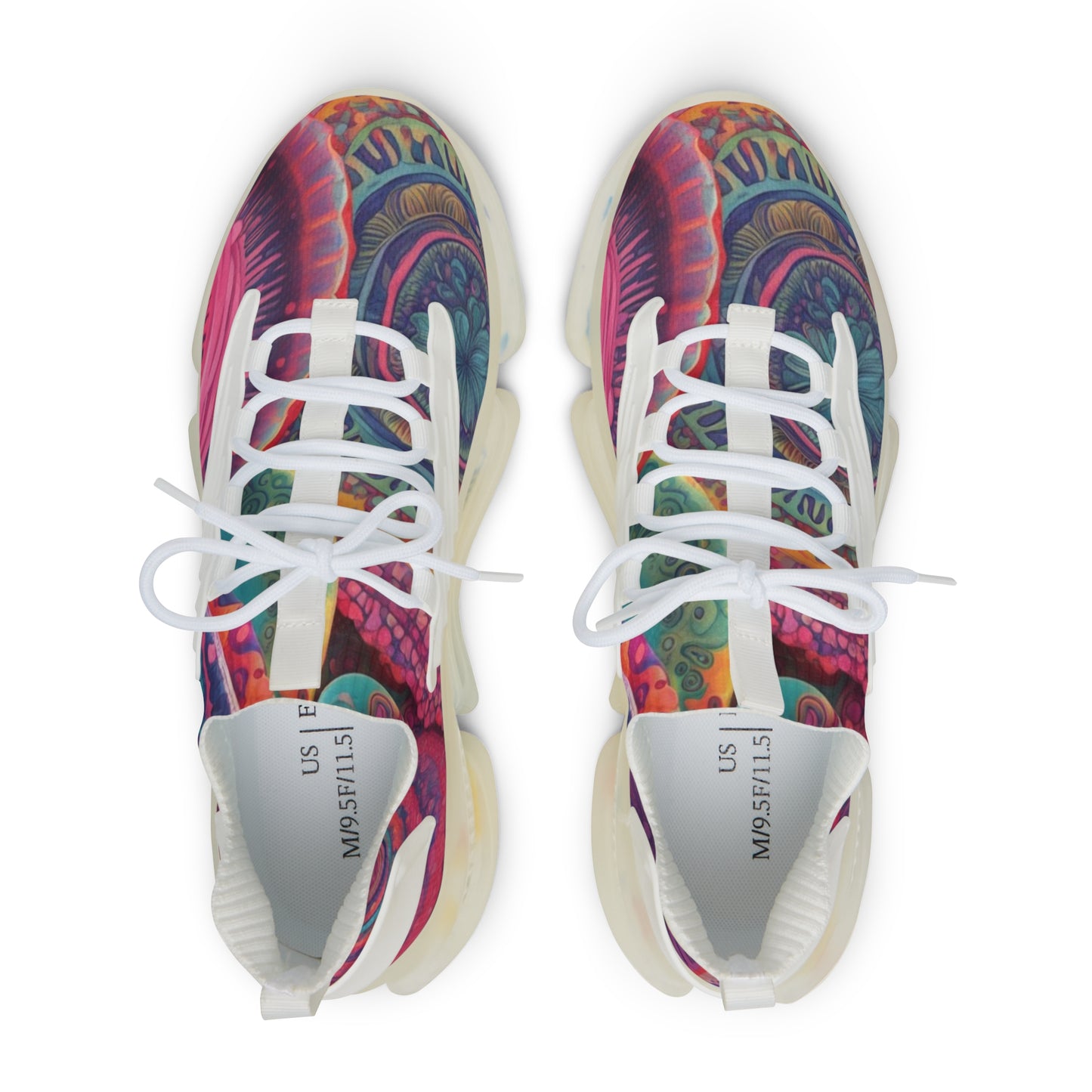 Vibrant Men's Mesh Sneakers with Colorful Mandala Design
