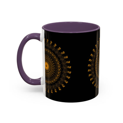 Mandala Pattern Accent Coffee Mug - 11oz & 15oz - Perfect Gift for Coffee Lovers