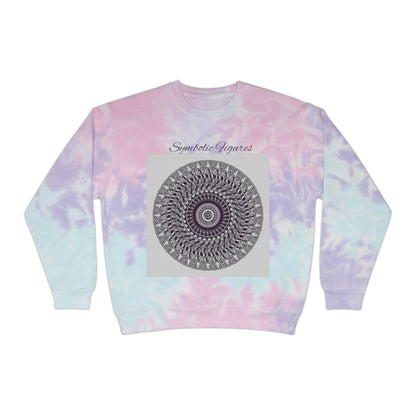Trendy Tie-Dye Sweatshirt with Geometric Design, Cozy Unisex Outerwear, Perfect for Casual Wear, Gift for Friends, Stylish Layering